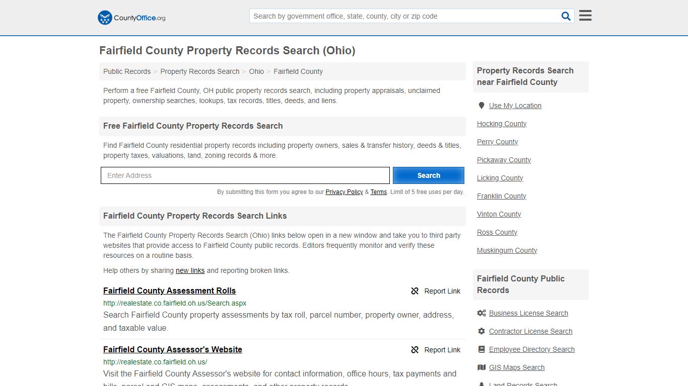 Fairfield County Property Records Search (Ohio) - County Office